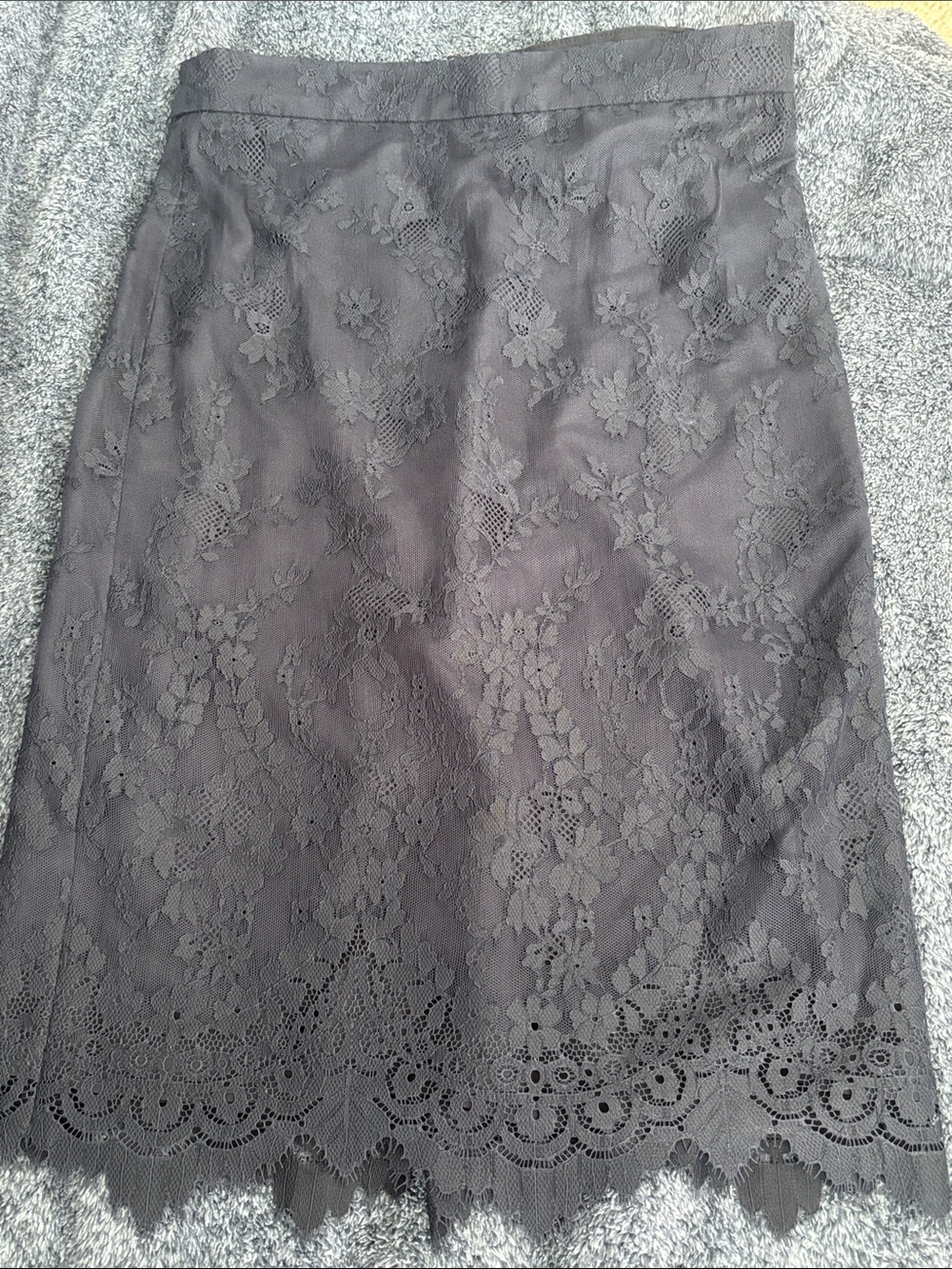 J. Crew Navy Lace Pencil Skirt